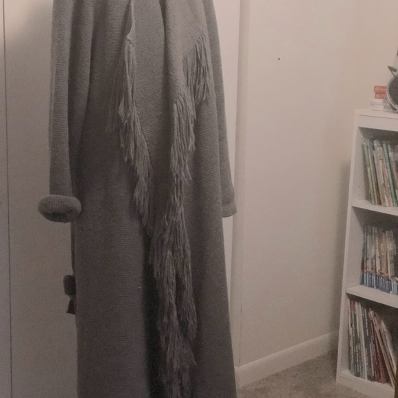 Grey Color Ankle Length, Cardigan Sweater Coat - Picture 1 of 6